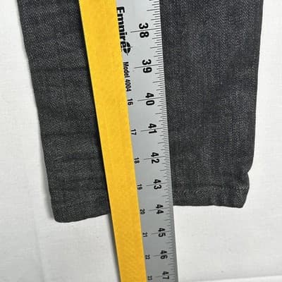 Rhude Skinny Distressed Jeans Mens 30 x 35 Black Denim Stretch Ripped Tapered - Thumbnail 9