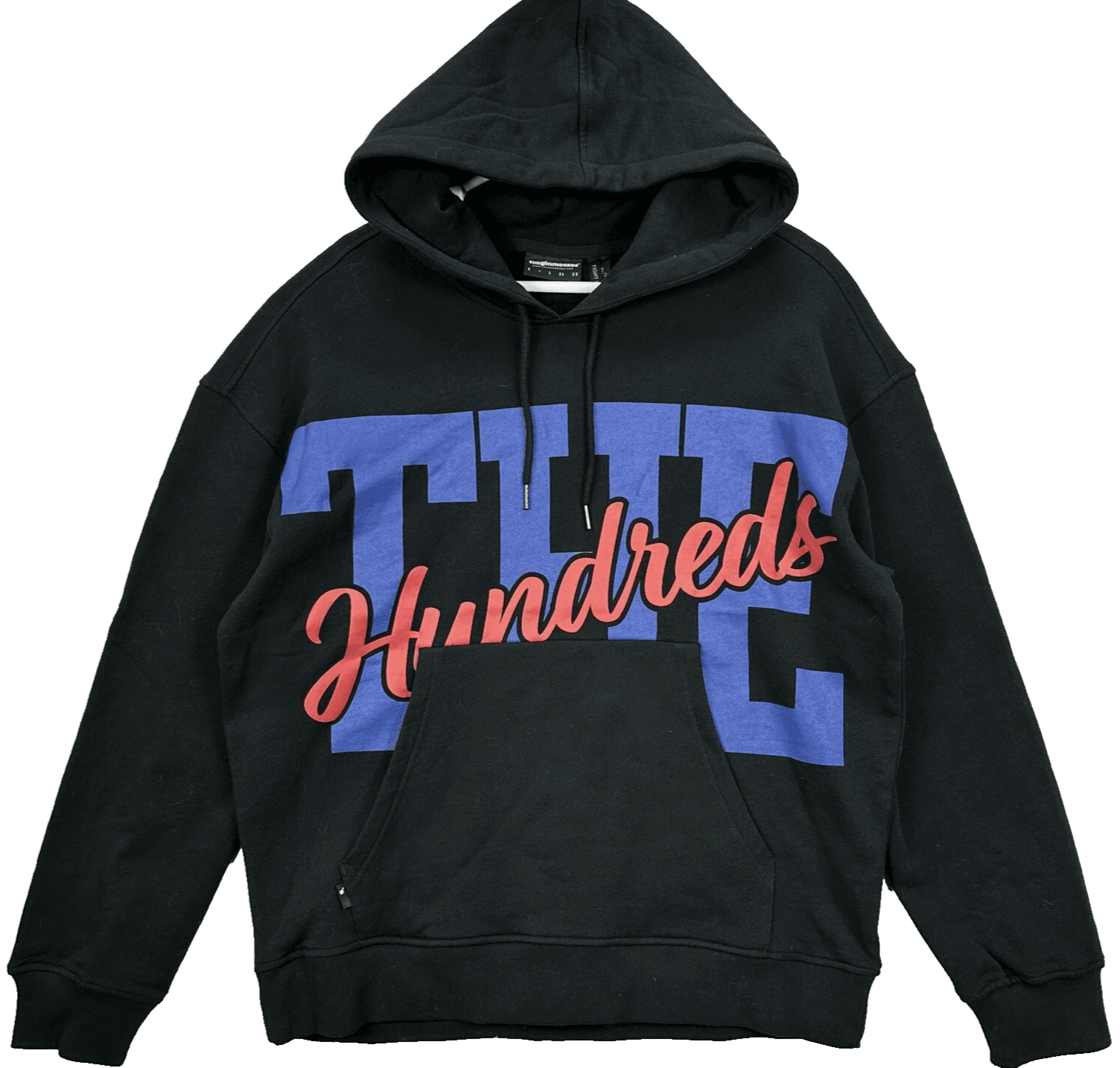 The Hundreds Hoodie Mens Medium Black Streetwear Spellout Kangaroo Pockets - Image 1