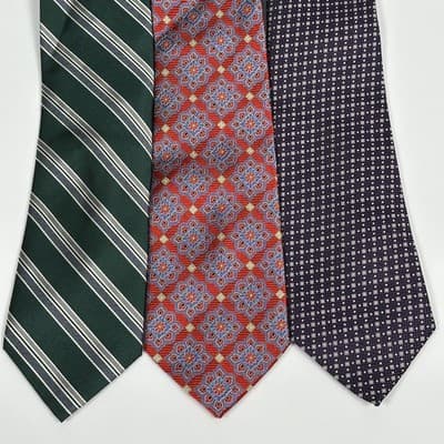NEW Jos A Bank Mens Long Ties Lot (3) Reserve Traveler Multicolor Geometric - Thumbnail 2