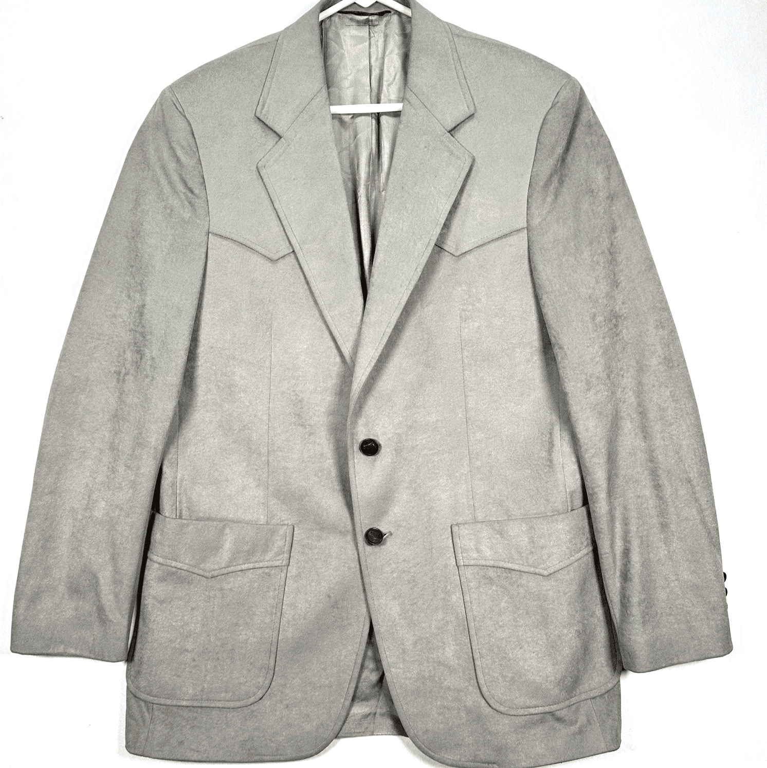 Vintage Sheplers The Plainsman Blazer Mens 42 L Gray Western Sport Coat 2-Button - Image 1