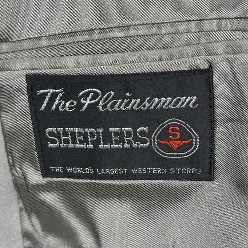 Vintage Sheplers The Plainsman Blazer Mens 42 L Gray Western Sport Coat 2-Button - Thumbnail 5