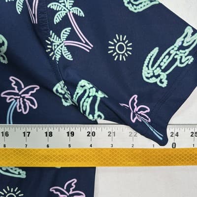 Chubbies Neon Glades Golf Polo Shirt Mens Small Alligator Palm Trees Stretch - Thumbnail 8