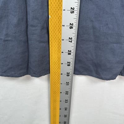 NEW Luca Faloni Versilia Linen Shirt Mens XL Gray Band Collar Long Sleeve Button - Thumbnail 9