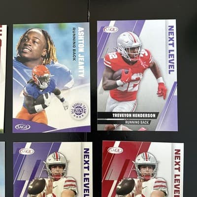 2025 SAGE Football Next Level Lot 12 Cards Warren Henderson Jeanty McMillan NCAA - Thumbnail 4