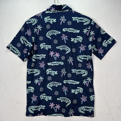 Chubbies Neon Glades Golf Polo Shirt Mens Small Alligator Palm Trees Stretch - Thumbnail 3