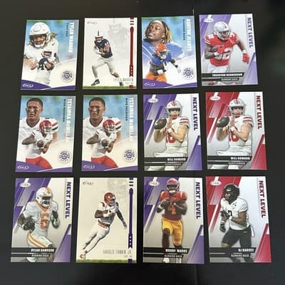 2025 SAGE Football Next Level Lot 12 Cards Warren Henderson Jeanty McMillan NCAA - Image 1