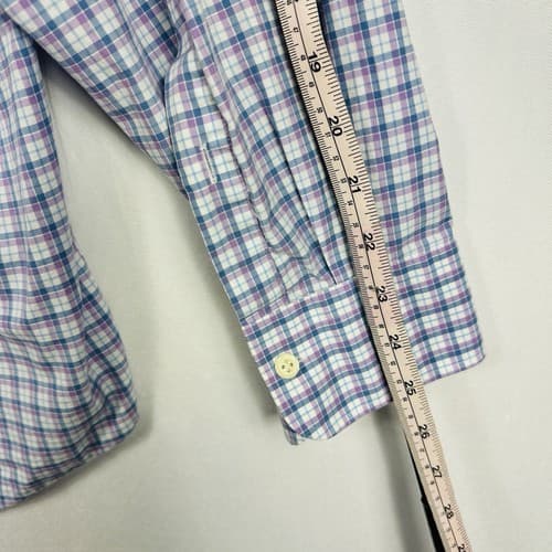 Peter Millar Crown Oxford Sport Shirt Men 2XL Blue Camden Box Check Purple Plaid - Thumbnail 11