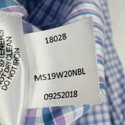 Peter Millar Crown Oxford Sport Shirt Men 2XL Blue Camden Box Check Purple Plaid - Thumbnail 9