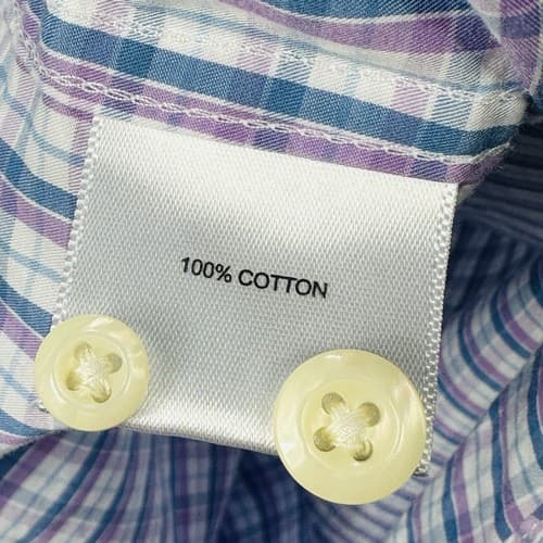 Peter Millar Crown Oxford Sport Shirt Men 2XL Blue Camden Box Check Purple Plaid - Thumbnail 8