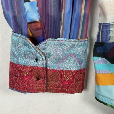 Robert Graham Limited Edition Shirt XL Breaking Lands #/833 Geometric Flip Cuff - Thumbnail 5