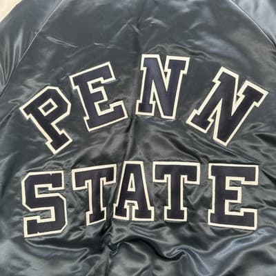 Penn State Nittany Lions Satin Jacket Men XL Football Chalk Line Vintage 90s EUC - Thumbnail 8