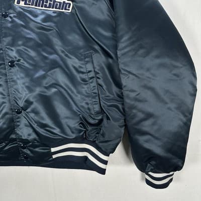 Penn State Nittany Lions Satin Jacket Men XL Football Chalk Line Vintage 90s EUC - Thumbnail 3