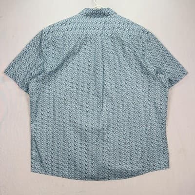 NEW Johnnie-O Featherweight Shirt Mens 2XL Blue Floral Short Sleeve Button Up - Thumbnail 3