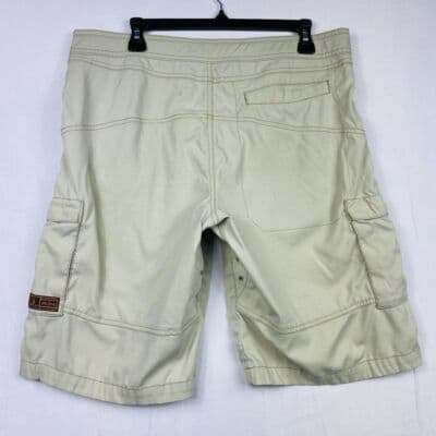 Vintage PRANA Cargo Shorts Mens Medium Tan Breathe Nylon Blend Flat Front 11" - Thumbnail 2