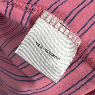 Peter Millar Featherweight Golf Polo Shirt Mens Large Pink Striped Short Sleeve - Thumbnail 5