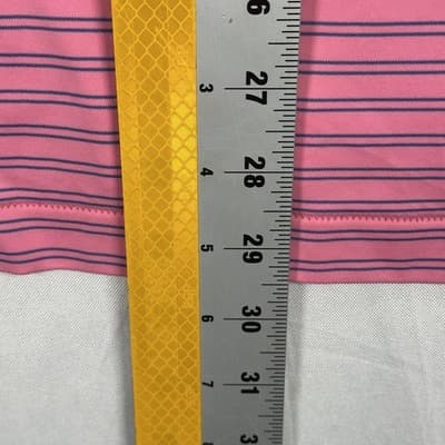 Peter Millar Featherweight Golf Polo Shirt Mens Large Pink Striped Short Sleeve - Thumbnail 7