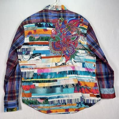 Robert Graham Limited Edition Shirt XL Breaking Lands #/833 Geometric Flip Cuff - Thumbnail 2