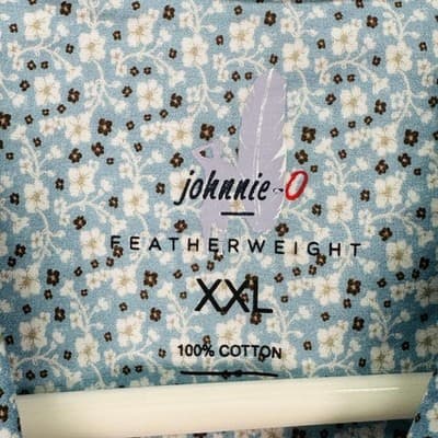 NEW Johnnie-O Featherweight Shirt Mens 2XL Blue Floral Short Sleeve Button Up - Thumbnail 5