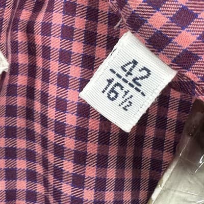 Guglielminotti Milano Shirt Mens 16.5 42 Purple Pink Plaid Long Sleeve Button Up - Thumbnail 7