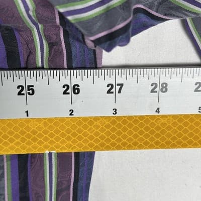 Etro Dress Shirt Mens 44 XL Purple Striped Jacquard Cotton Long Sleeve Italy - Thumbnail 11