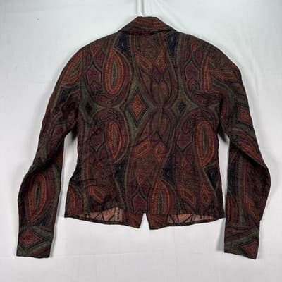 Vintage Gianni Shirt Womens Medium Multicolor Paisley Long Sleeve Button Up USA - Thumbnail 2