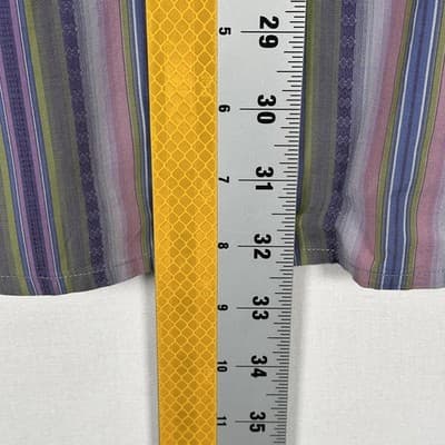 Robert Graham Shirt Mens 2XL Pink Purple Striped Silk Trim Long Sleeve Flip Cuff - Thumbnail 10