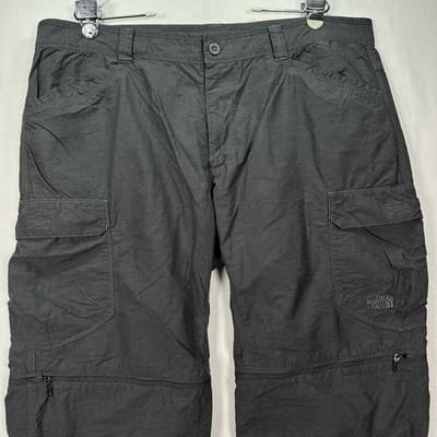 The North Face Cargo Pants Mens 40 Gray Convertible Zip Off Hiking Nylon Outdoor - Thumbnail 4