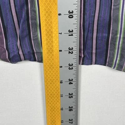 Etro Dress Shirt Mens 44 XL Purple Striped Jacquard Cotton Long Sleeve Italy - Thumbnail 10