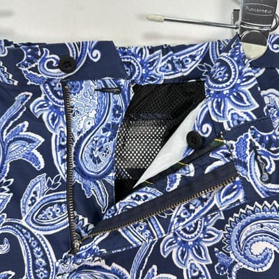 Polo Ralph Lauren Swim Shorts Men 35 Navy Paisley Stretch Trunks Straight Fit 8” - Thumbnail 2