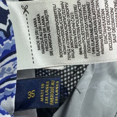 Polo Ralph Lauren Swim Shorts Men 35 Navy Paisley Stretch Trunks Straight Fit 8” - Thumbnail 3