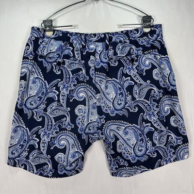 Polo Ralph Lauren Swim Shorts Men 35 Navy Paisley Stretch Trunks Straight Fit 8” - Thumbnail 6