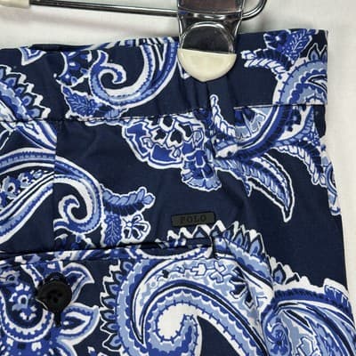 Polo Ralph Lauren Swim Shorts Men 35 Navy Paisley Stretch Trunks Straight Fit 8” - Thumbnail 7