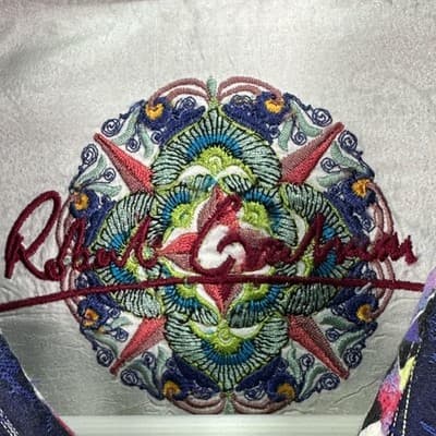 Robert Graham Shirt Mens 2XL Blue Striped Long Sleeve Flip Cuff Embroidered - Thumbnail 6