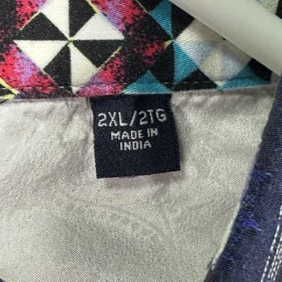 Robert Graham Shirt Mens 2XL Blue Striped Long Sleeve Flip Cuff Embroidered - Thumbnail 7