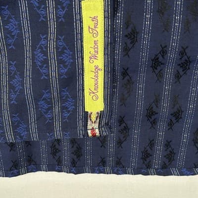 Robert Graham Shirt Mens 2XL Blue Striped Long Sleeve Flip Cuff Embroidered - Thumbnail 8