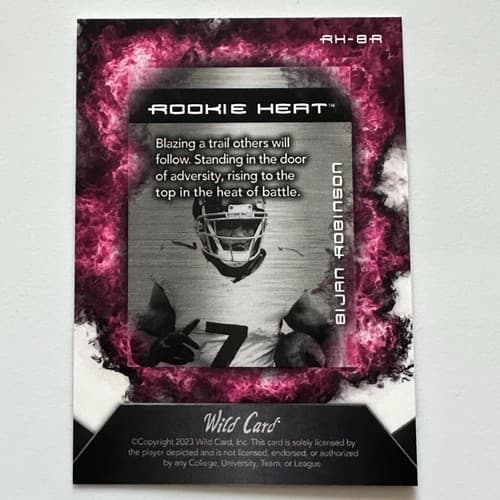 Bijan Robinson 2023 Wild Card Matte Rookie Heat - Atlanta Falcons SSP #8/15 - Thumbnail 2