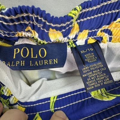 Polo Ralph Lauren Mens XL Floral Swim Trunks Hawaiian Lined Drawstring Shorts - Thumbnail 3