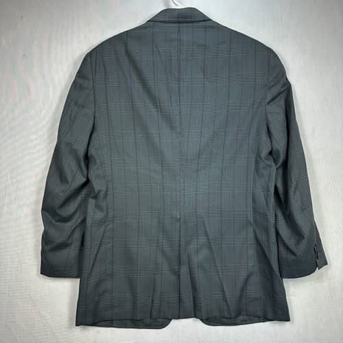 Vintage LL Bean Travel Blazer Mens 40 R Glen Plaid Sport Coat Green Blue USA - Thumbnail 3