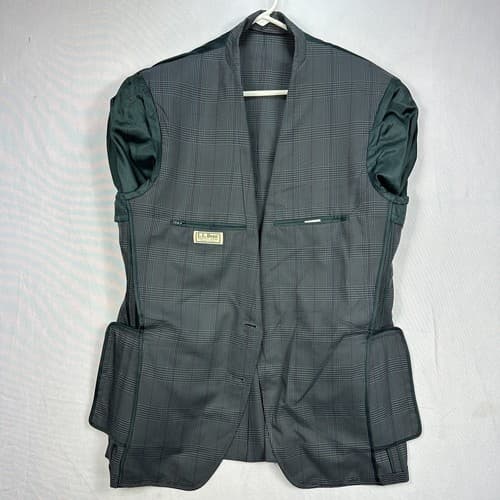 Vintage LL Bean Travel Blazer Mens 40 R Glen Plaid Sport Coat Green Blue USA - Thumbnail 7