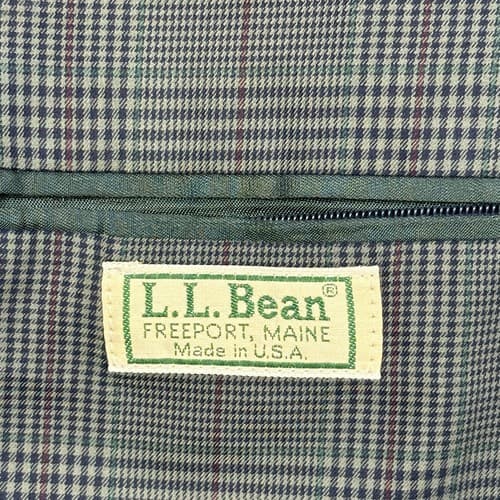 Vintage LL Bean Travel Blazer Mens 40 R Glen Plaid Sport Coat Green Blue USA - Thumbnail 8