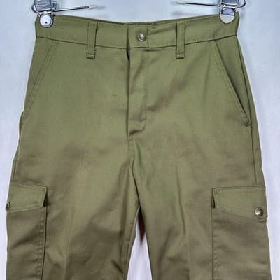 Boy Scouts Cargo Pants Mens 28 Green Utility Work Straight Leg Pockets Vintage - Thumbnail 3