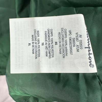 NEW Champion Jacket Mens XL Green Hooded Snap Front Varsity Windbreaker V75387 - Thumbnail 10