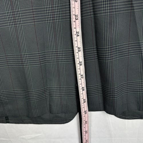 Vintage LL Bean Travel Blazer Mens 40 R Glen Plaid Sport Coat Green Blue USA - Thumbnail 13