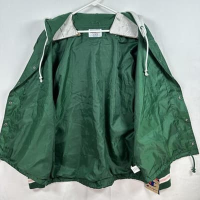 NEW Champion Jacket Mens XL Green Hooded Snap Front Varsity Windbreaker V75387 - Thumbnail 9