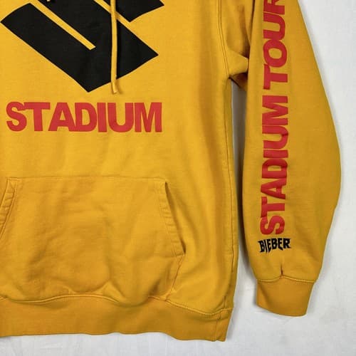 Justin Bieber Stadium Hoodie 2017 Purpose Tour Sweatshirt Small Yellow Pullover - Thumbnail 3