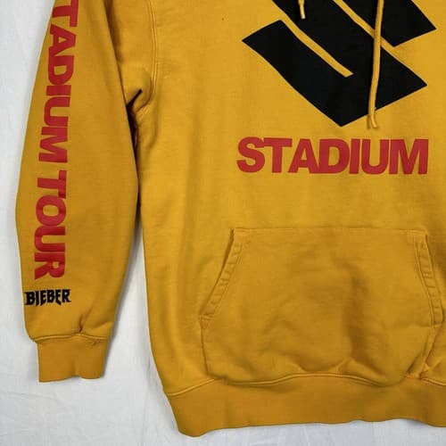 Justin Bieber Stadium Hoodie 2017 Purpose Tour Sweatshirt Small Yellow Pullover - Thumbnail 4
