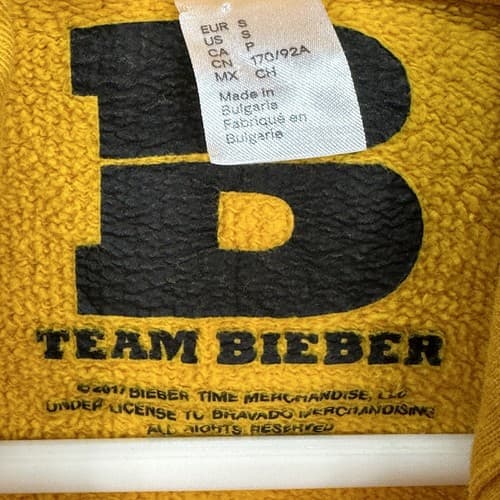Justin Bieber Stadium Hoodie 2017 Purpose Tour Sweatshirt Small Yellow Pullover - Thumbnail 9