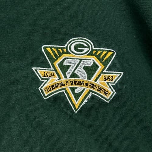 Vintage Nutmeg Green Bay Packers T-shirt Men 2XL Green 1993 75th Anniversary USA - Thumbnail 5