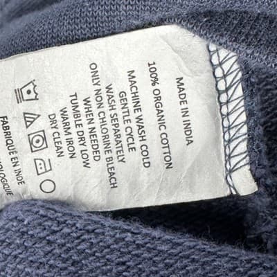 PrAna Hoodie Mens Medium Blue Striped Knit Pullover Sweatshirt Organic Cotton - Thumbnail 6