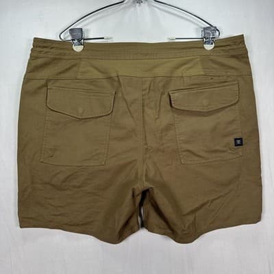 Roark Everyday Layover Traveler Shorts Mens 38 Brown Zip Pockets Drawstring 6” - Thumbnail 2